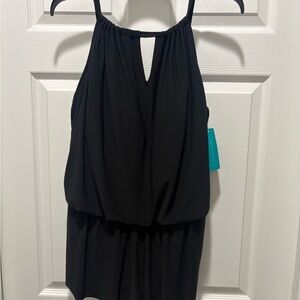 Aqua Green Elegant Black One Piece Romber for swimming.